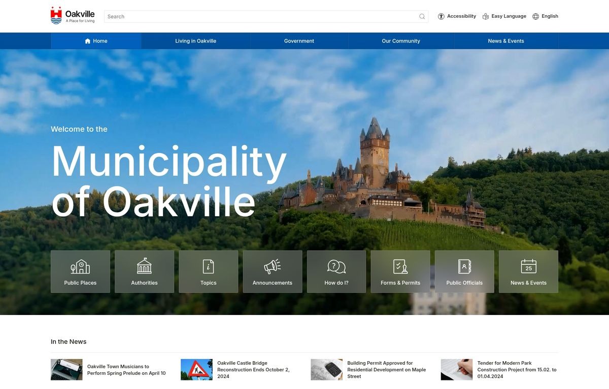Oakville WordPress 主题首页