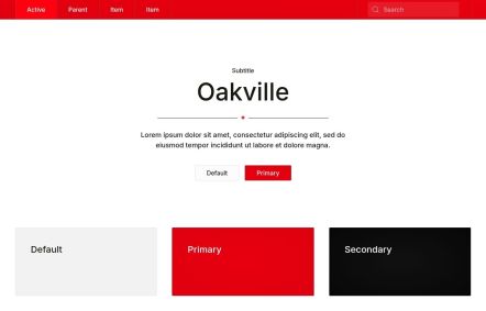 Oakville 白色 · 红色风格