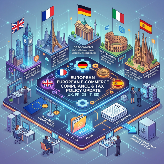 欧洲五国(英法德意西)电商合规与税务政策最新解读